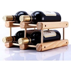 SCIAZA Casier à vin en Bois Massif décoration Bricolage casier à vin créatif Peut être assemblé présentoir 4 Bouteilles casie