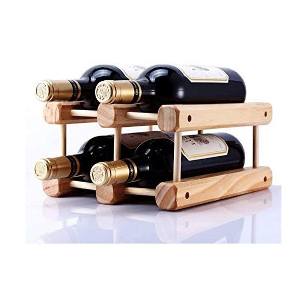 SCIAZA Casier à vin en Bois Massif décoration Bricolage casier à vin créatif Peut être assemblé présentoir 4 Bouteilles casie