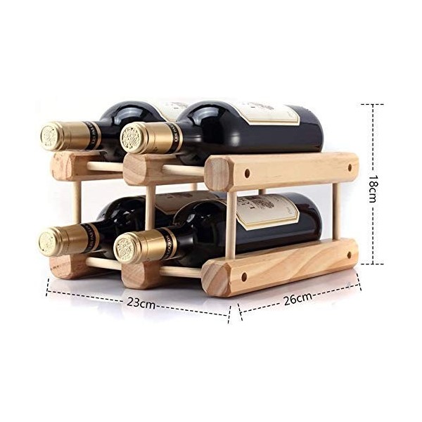SCIAZA Casier à vin en Bois Massif décoration Bricolage casier à vin créatif Peut être assemblé présentoir 4 Bouteilles casie