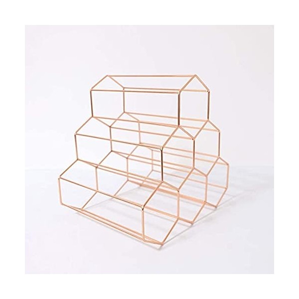 Casier à vin Simple Moderne Triangle de Haute Qualité en Fer Forgé Or Rose Casier à Vin Bar Facile à Installer Stockage, B A