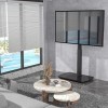 RFIVER Meuble Support TV sur Pied pour Téléviseur de 32 à 65 Pouce Ecran LED LCD Plasma Jusqu’ à 35kg Pied TV Pivotant à 60 D