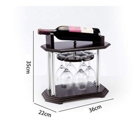 JacCos Casier à vin, casier à vin Rotatif, casier à vin en Bois casier à Bouteilles de vin créatif casier à Verre Haut Orneme