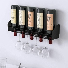 Casier à vin, casier à vin tenture Murale en Fer forgé Vent Industriel Porte-gobelet à vin Rouge Suspendu Moderne créatif Sim