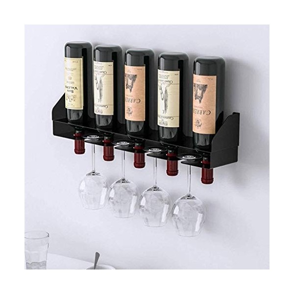 Casier à vin, casier à vin tenture Murale en Fer forgé Vent Industriel Porte-gobelet à vin Rouge Suspendu Moderne créatif Sim