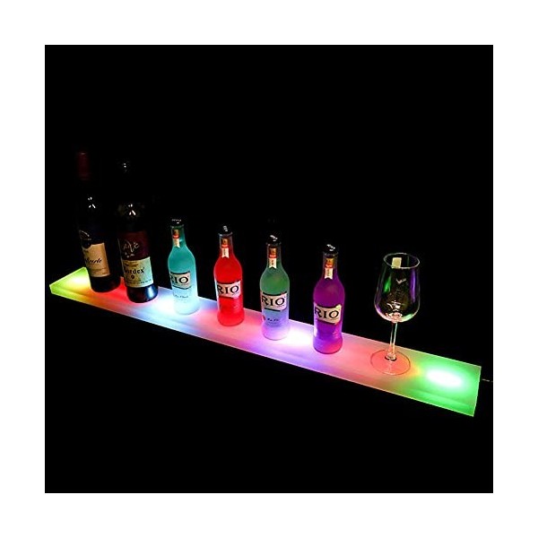 DeJoo Étagère à Liqueur LED et présentoir à Bouteilles, présentoir à Bouteilles en Acrylique éclairé avec Gradation, étagères