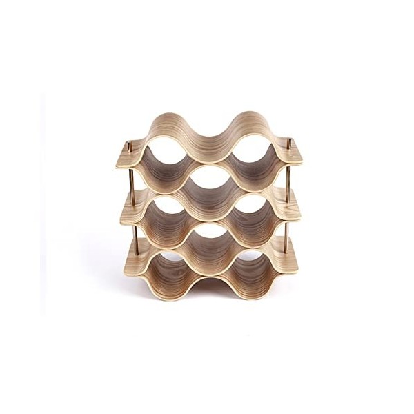 DADHI Casier à vin ondulé en Bois, Stockage de vin sur comptoir, Cave à vin, Garde-Manger, Armoire familiale 