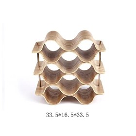 DADHI Casier à vin ondulé en Bois, Stockage de vin sur comptoir, Cave à vin, Garde-Manger, Armoire familiale 