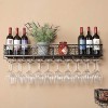 ANSNOW Casier À Vin Mural En Métal Avec Cadre En Verre À Vin, Présentoir À Vin Pour Salle À Manger Et Salon, Support de Range