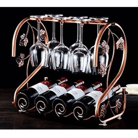 Casier à vin sur Pied en Fer forgé - Ornements créatifs - Verre à vin à lenvers - Étagère à vin - Décorations pour la Maison