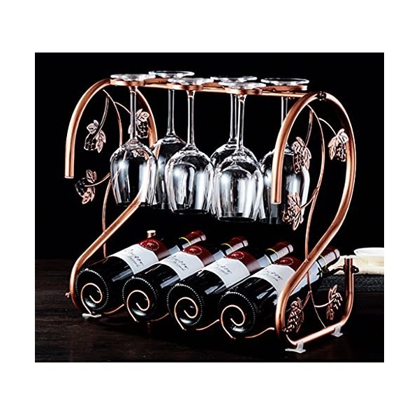 Casier à vin sur Pied en Fer forgé - Ornements créatifs - Verre à vin à lenvers - Étagère à vin - Décorations pour la Maison