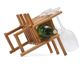 SHERAF Casier à vin Casier à vin en Bois Massif sur Pied Casier à gobelet de Vigne Rouge Casier à vin pouvant accrocher des V