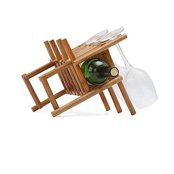 SHERAF Casier à vin Casier à vin en Bois Massif sur Pied Casier à gobelet de Vigne Rouge Casier à vin pouvant accrocher des V