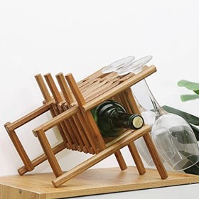 SHERAF Casier à vin Casier à vin en Bois Massif sur Pied Casier à gobelet de Vigne Rouge Casier à vin pouvant accrocher des V