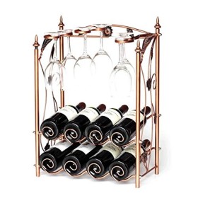 Casier à vin sur pied Casier à vin sur pied en verre inversé pour comptoir, support à vin pour le stockage du vin, pour cuisi