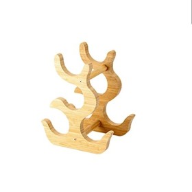 Casier à vin sur pied en bois massif - Décoration de casier à vin - Présentoir en bambou - Convient aux amateurs de vin - Peu