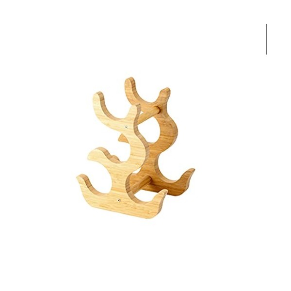 Casier à vin sur pied en bois massif - Décoration de casier à vin - Présentoir en bambou - Convient aux amateurs de vin - Peu