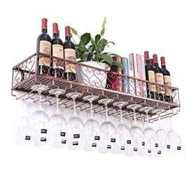 Casier à Vin, Étagère à vin Murale Grille créative en Fer métallique Porte-Bouteille de vin Suspendu Grande étagère en Verre 
