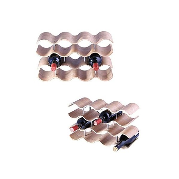 Casier à Vin, Casier à vin de Raisin en Bois Massif Bar dhôtel Décoration de casier à vin ondulé Porte-Bouteille de vin euro