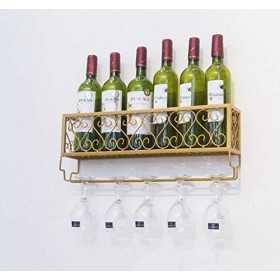 SCIAZA Casier à vin mural européen avec étagères et porte-verre à gobelet Casier à vin Porte-verre à vin Rangement Couleur :