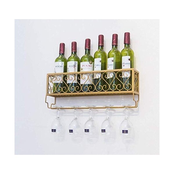 SCIAZA Casier à vin mural européen avec étagères et porte-verre à gobelet Casier à vin Porte-verre à vin Rangement Couleur :