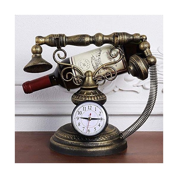 Casier à vin de téléphone en métal traditionnel à 1 bouteille, créatif, classique, salon, cuisine, bureau, présentoir à vin, 