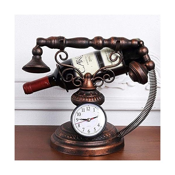 Casier à vin de téléphone en métal traditionnel à 1 bouteille, créatif, classique, salon, cuisine, bureau, présentoir à vin, 