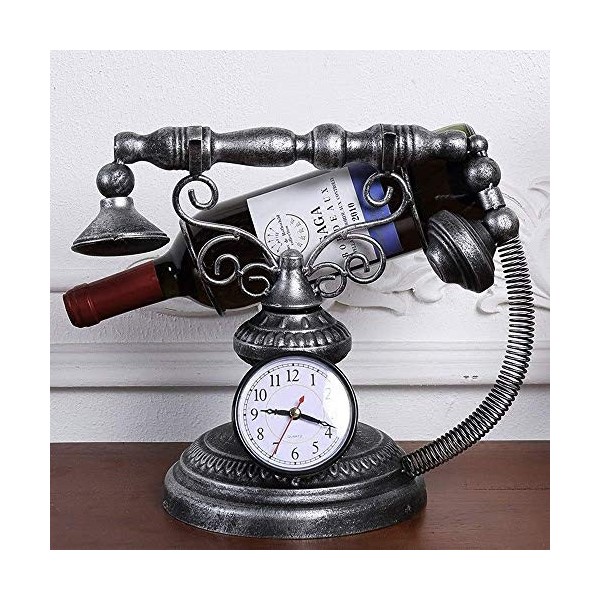 Casier à vin de téléphone en métal traditionnel à 1 bouteille, créatif, classique, salon, cuisine, bureau, présentoir à vin, 