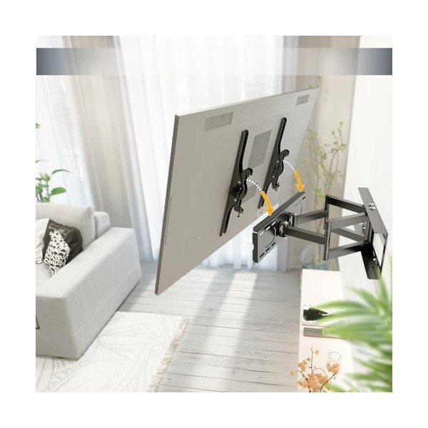 RICOO Support Murale TV Orientable R08 Inclinable Universel 30-65" 76-165cm Fix ation Mural Télévision LED/LCD/Incurvée VES