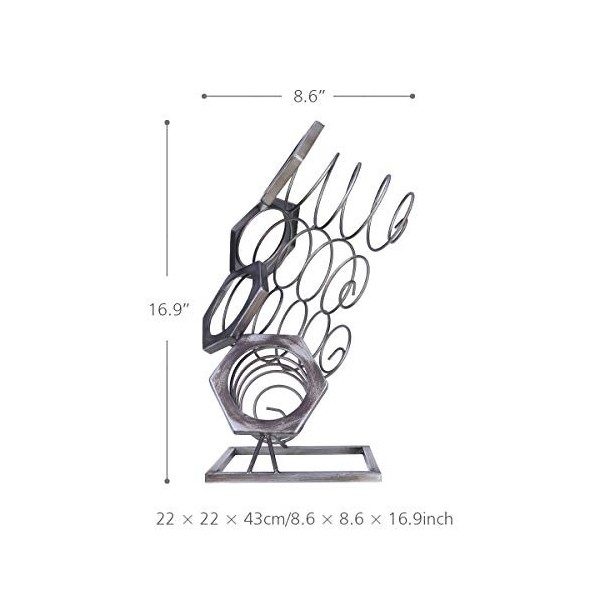 Casier à vin Bouteilles de casier à vin géométrique Art Moderne décoration Support de Bouteille de vin Robuste Fer Artisanat 