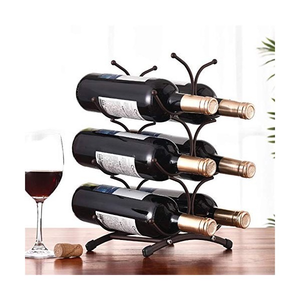 Casier à vin Restaurant Cuisine Bar Bureau Casier à Vin en Fer Forgé Décoration de la Maison Casier à Vin Stockage de Bouteil