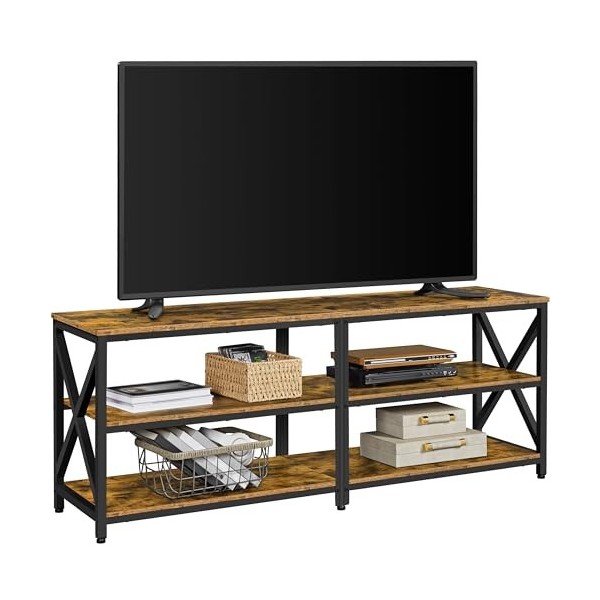 Yaheetech Meuble TV Banc TV Meuble de Rangement en Bois pour TV jusquà 70 Pouces avec 3 Étagères, pour Salon Chambre, Indust