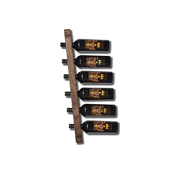 TzUni Organisateur de vin en Bois – Étagère de Rangement Murale avec Porte-Bouteille de vin Suspendu, idéal pour la Cuisine e