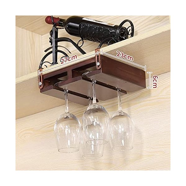 Stockage De Vin Bois Massif Bois Suspendu Casier À Vin Bars Salons Hôtels Restaurants Décoration Étagère De Rangement, 27 * 2