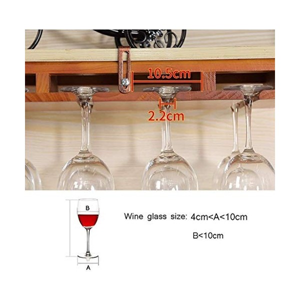 Stockage De Vin Bois Massif Bois Suspendu Casier À Vin Bars Salons Hôtels Restaurants Décoration Étagère De Rangement, 27 * 2