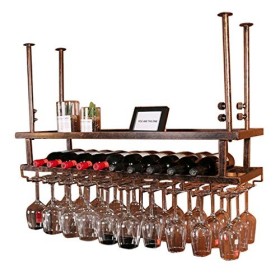 ANSNOW Casier À Vin 2Ux | Porte-Bouteille de Vin | Verre | Support À Gobelets | Affichage | Champagne | Étagères | Organisate