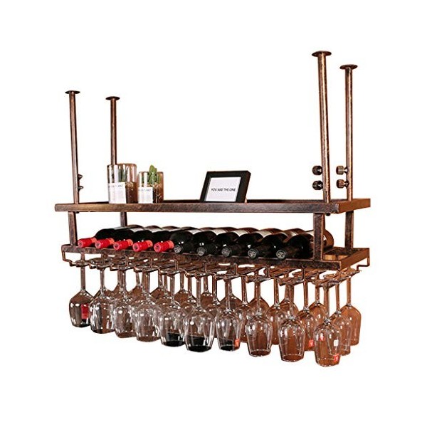 ANSNOW Casier À Vin 2Ux | Porte-Bouteille de Vin | Verre | Support À Gobelets | Affichage | Champagne | Étagères | Organisate