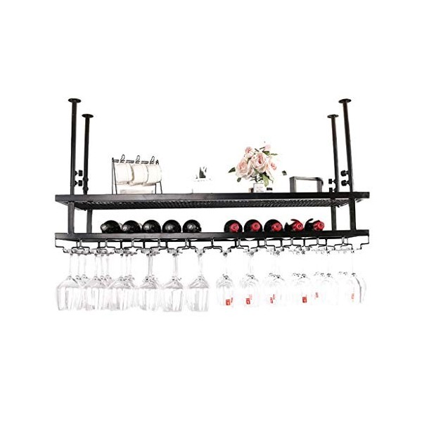 ANSNOW Casier À Vin 2Ux | Porte-Bouteille de Vin | Verre | Support À Gobelets | Affichage | Champagne | Étagères | Organisate
