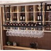 Casier à vin, casier à vin de Plafond, Porte-Bouteille de vin Mural à Hauteur réglable, Support de Verre à vin en Fer métalli