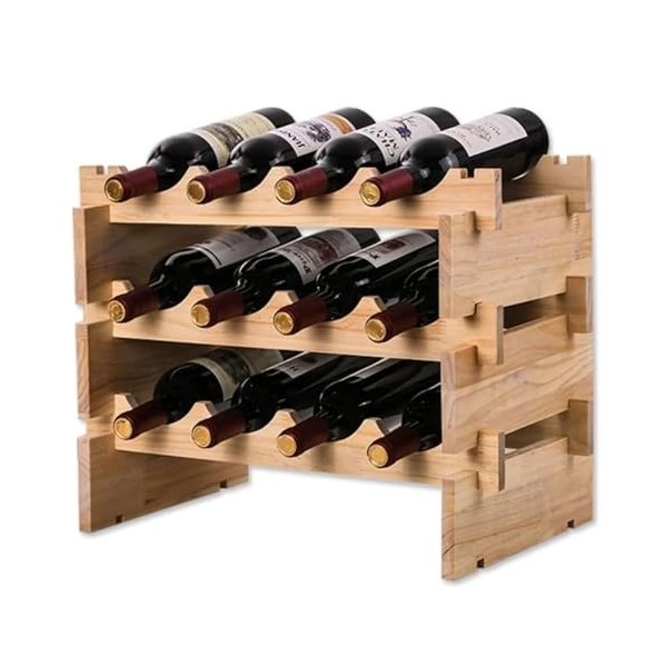 MObyat Casier à vin Casier à vin en Bois à 3 Niveaux, présentoir créatif pour Armoire à vin, étagère de Rangement pour Le vin