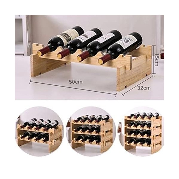 MObyat Casier à vin Casier à vin en Bois à 3 Niveaux, présentoir créatif pour Armoire à vin, étagère de Rangement pour Le vin