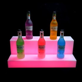 Porte-bouteille de vin LED, Éclairage LED en 2 étapes avec télécommande, casier à vin lumineux for bar à domicile, étagères d