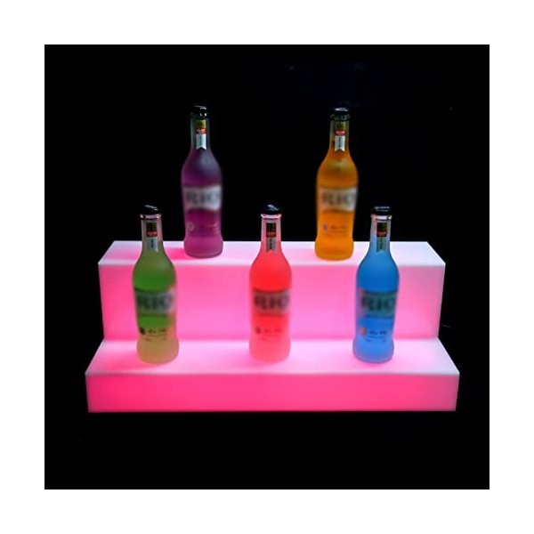 Porte-bouteille de vin LED, Éclairage LED en 2 étapes avec télécommande, casier à vin lumineux for bar à domicile, étagères d