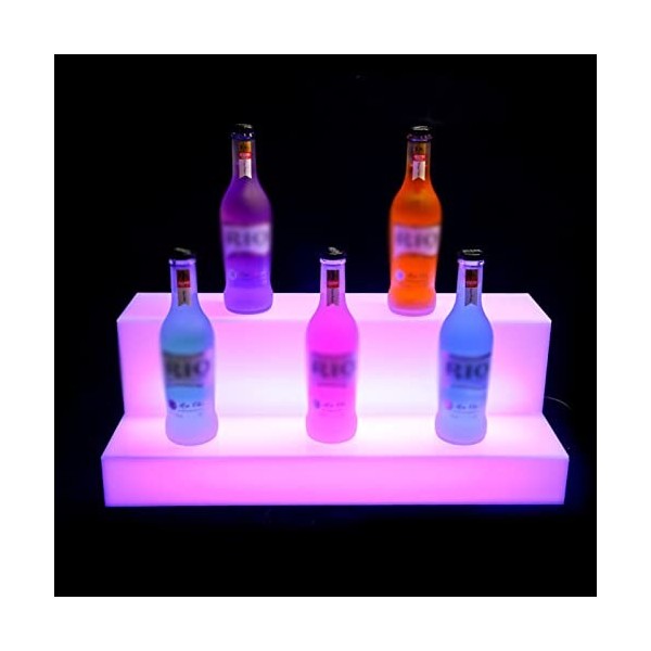 Porte-bouteille de vin LED, Éclairage LED en 2 étapes avec télécommande, casier à vin lumineux for bar à domicile, étagères d