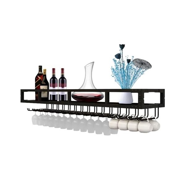 Casier à verres à vin, bouteille de vin mural - Support à verres avec vis Support de verre en métal stable permettant décono