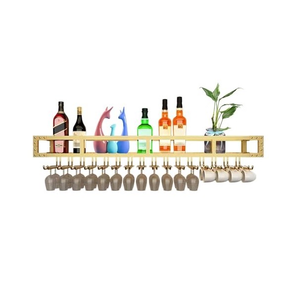 Casier à verres à vin, bouteille de vin mural - Support à verres avec vis Support de verre en métal stable permettant décono