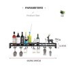 Casier à vin Mural élégant : Solution de Rangement élégante pour Le vin et Les Verres dans Le Bar ou la Cuisine - Noir, 80 x 