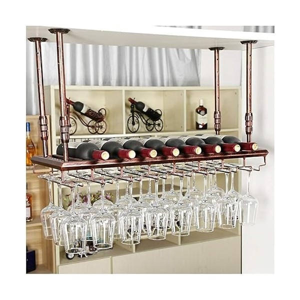 CATANK Support de bar à vin, casier à vin, casier à verres à vin, casier à verres à vin, casier à gobelets suspendu à lenver
