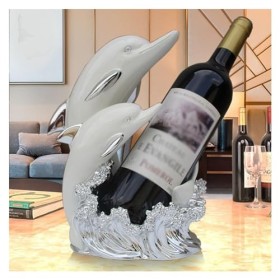 EINES Casier à vin de comptoir Porte-Bouteille de vin en Forme de Dauphin, décoration de Salon, Salle à Manger, Armoire à vin