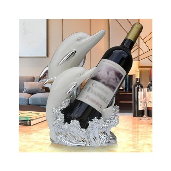 EINES Casier à vin de comptoir Porte-Bouteille de vin en Forme de Dauphin, décoration de Salon, Salle à Manger, Armoire à vin