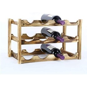 Casier à vin en Bois Massif, décoration de la Maison, casier à Bouteilles en Bois, 12 Supports en Bambou, présentoir de Resta